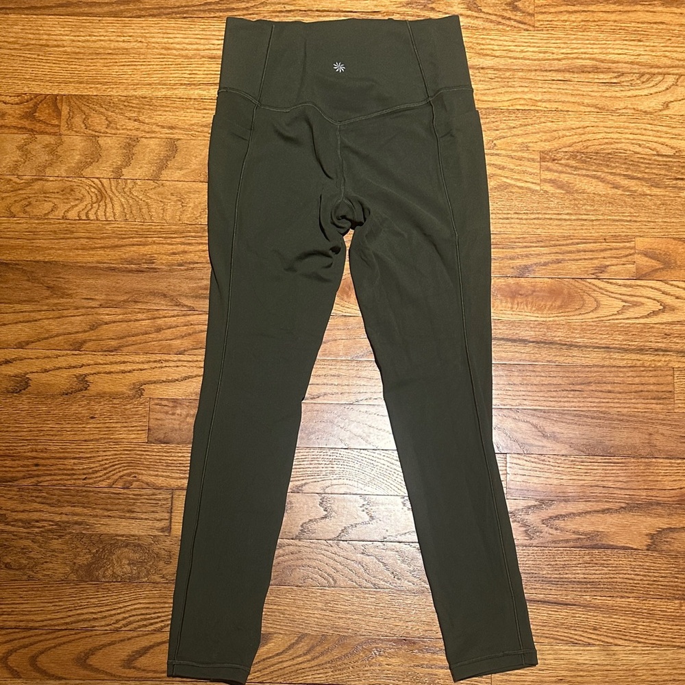 Athleta Olive Green Salutation Leggings - Picture 2 of 5